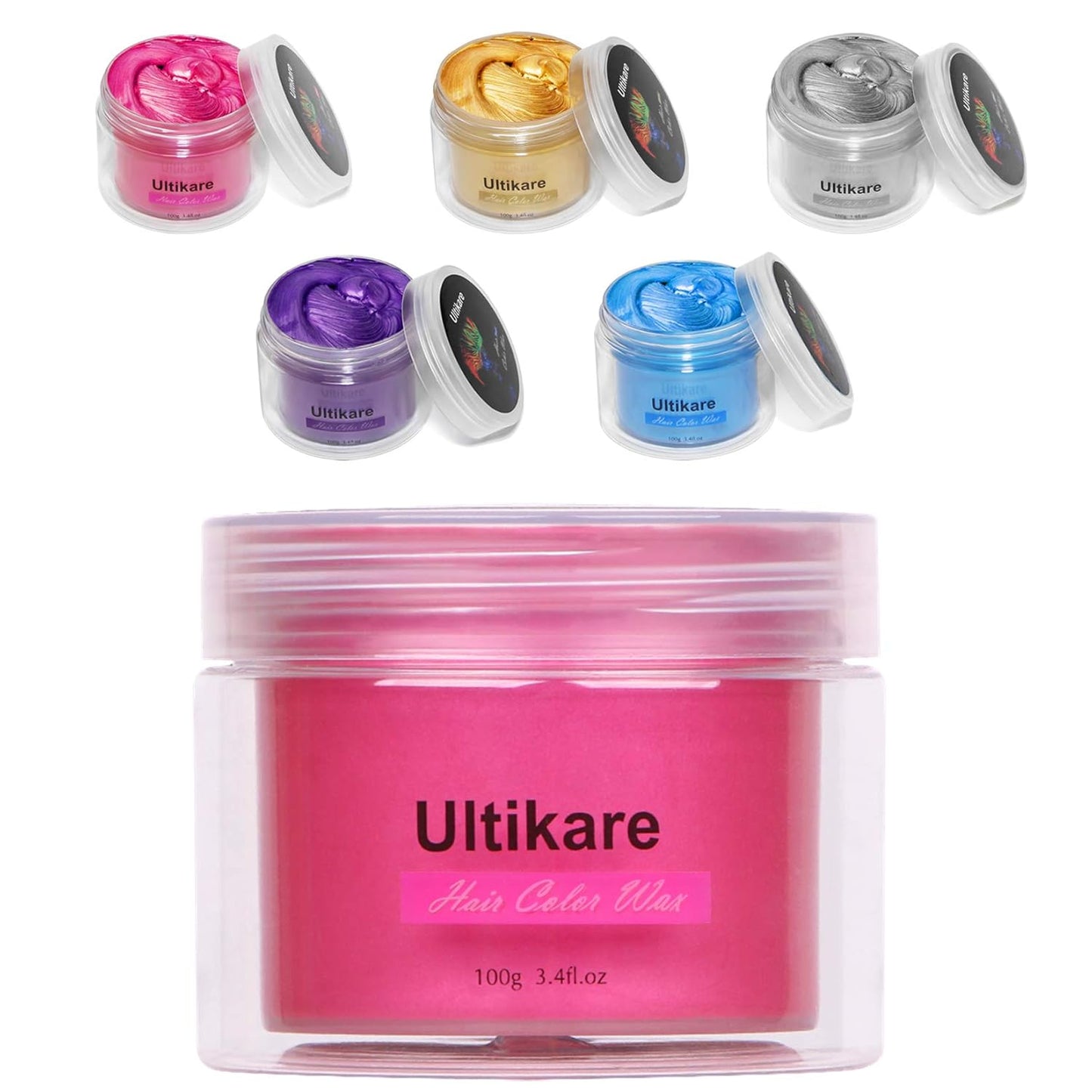 Temporary Hair Color for Kids, Ultikare Orange Hair Dye Washable Natural Hair Wax Color Chalk Mud Cream DIY Hairstyle Clay For Dark Hair Halloween, Cosplay, Party, Christmas Gift Girls 3.4 Fl Oz