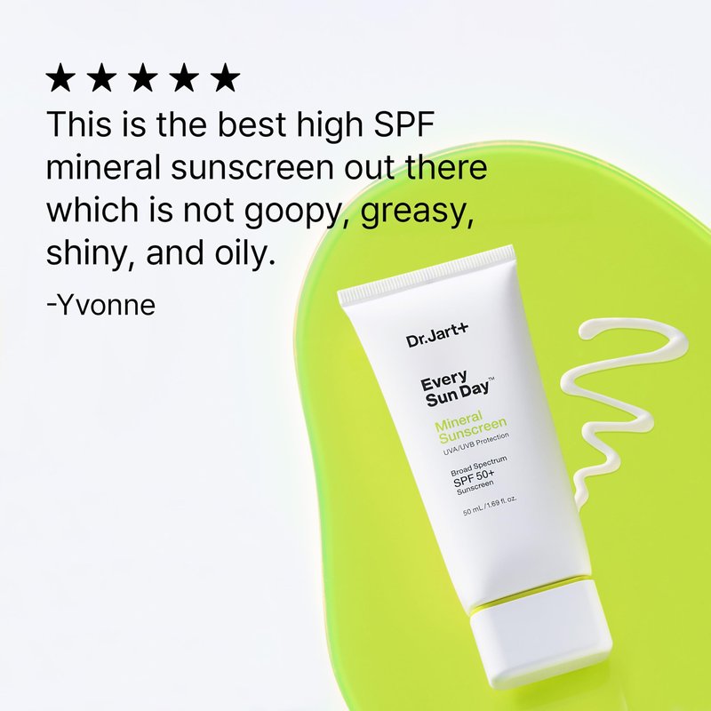 Dr.Jart+ Every Sun Day Mineral Korean Sunscreen SPF 50+ for Face with Zinc Oxide | Korean Skin Care | Travel Size, 1.69 Fl Oz