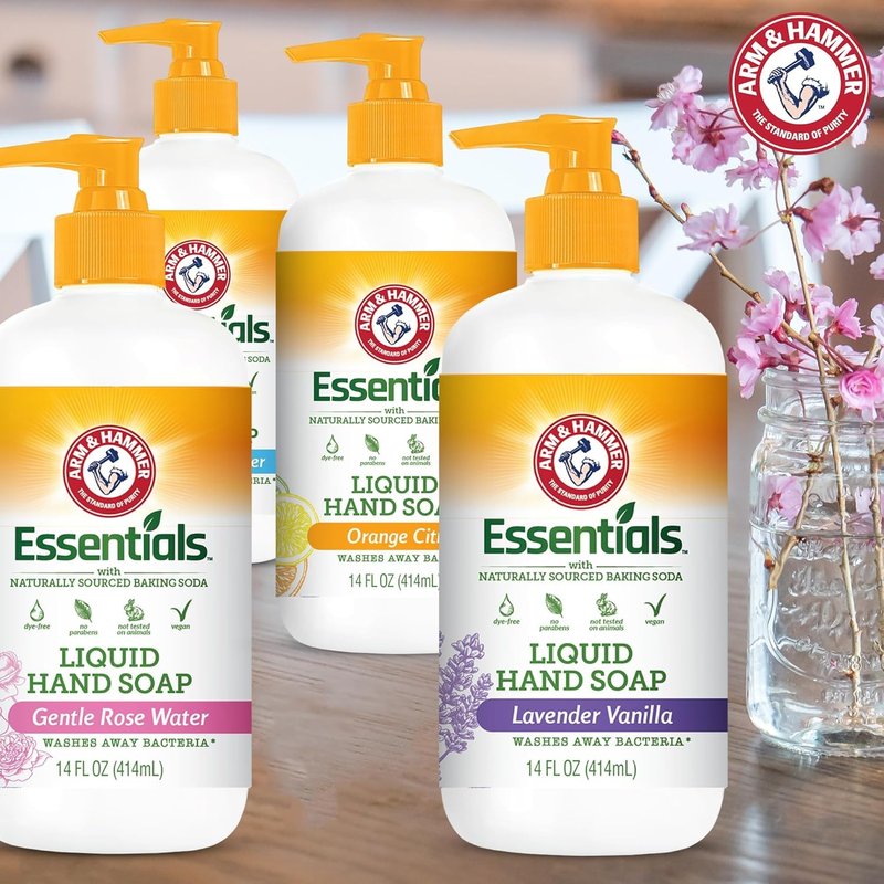 Arm & Hammer 6 Pack Liquid Hand Soap for Skin Cleaning - Cleanser for Kitchen & Bathroom with Lavender Vanilla Scent - Natural Hand Soap Cleanses, Softens 14 FL Oz (414ml)