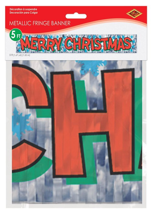 Metallic Merry Christmas Fringe Banner