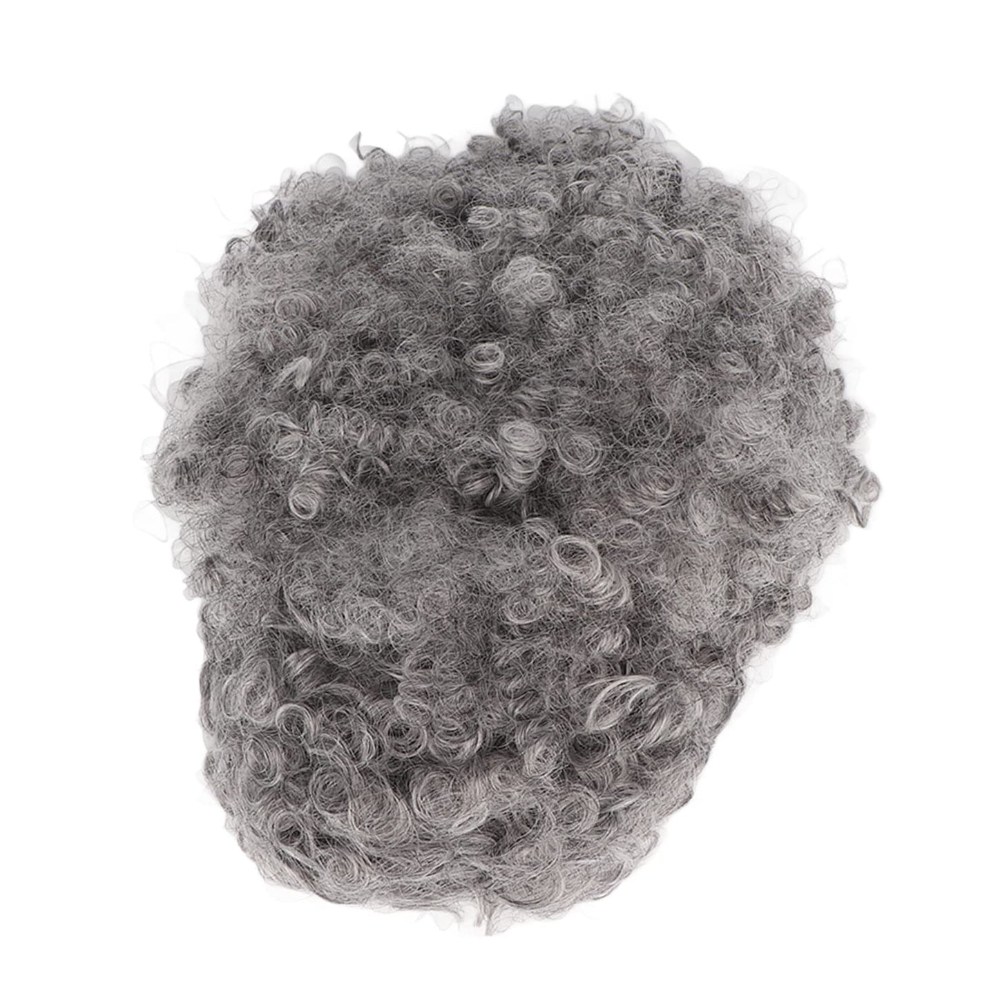 YUYTE Short Curly Afro Wig for Women, Synthetic Grey and with Bangs, Looking Short Hairstyle for Ladies