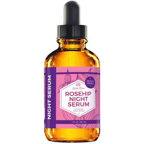 Leven Rose Rosehip Oil Night Face Serum, 100% Pure Organic Natural Rose Hip Oil Serum for Dry Skin 1 oz