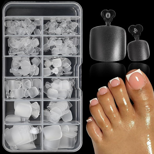 240pc Square Gel Nail Tips Medium Fake Nails for Press on Nails Clear Acrylic Nails Tips, 12 Size Full Cover Nail tips Square Soft Gel Nail Tips False Nails Extension Artificial Fingernails