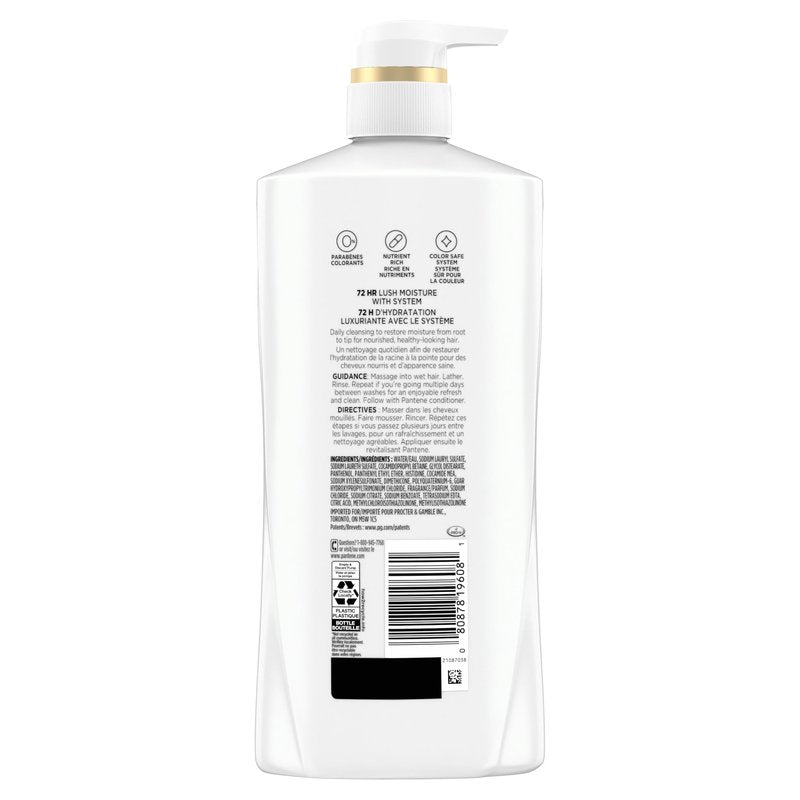 Pantene Shampoo, Daily Moisture Renewal - Pro-V Nutrients for Dry, Color-Treated, Straight to Curly Hair, 72-Hour Hydration & Softness, 27.7 Oz Each, 2-Pack + Miracle Rescue Shot (0.5 Oz)