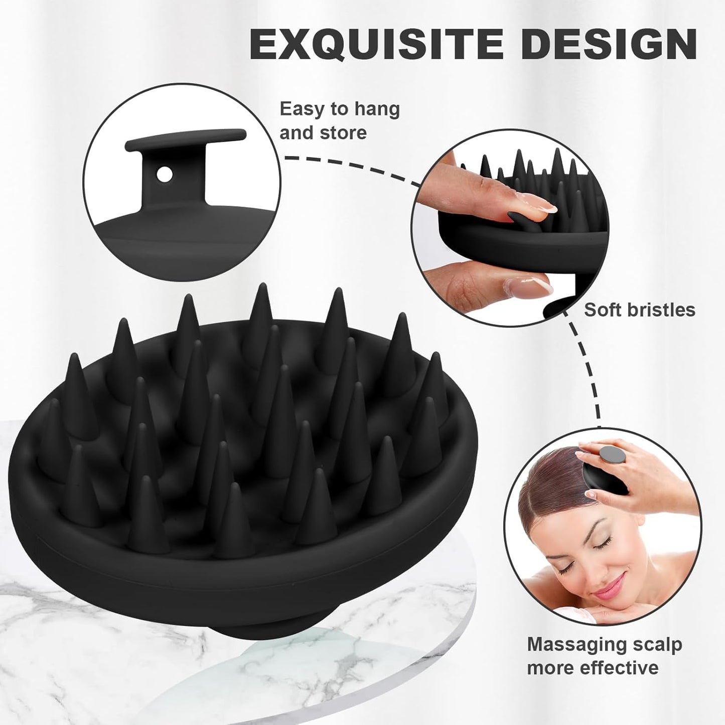 Silicone Scalp Massager, Scalp Scrubber for Hair Growth with Soft Bristles, Scalp Exfoliator Brush Dandruff Removal Shampoo Brush for Wet Dry Scalp Care (Mint Green)