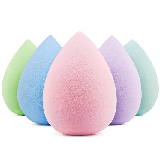 BEAKEY Makeup Sponge Set, 5 Pcs Foundation Blending Sponge, Beauty Sponges Flawless for Liquid, Cream, and Powder, Latex-Free and Vegan Boun Boun Makeup Sponges, Black