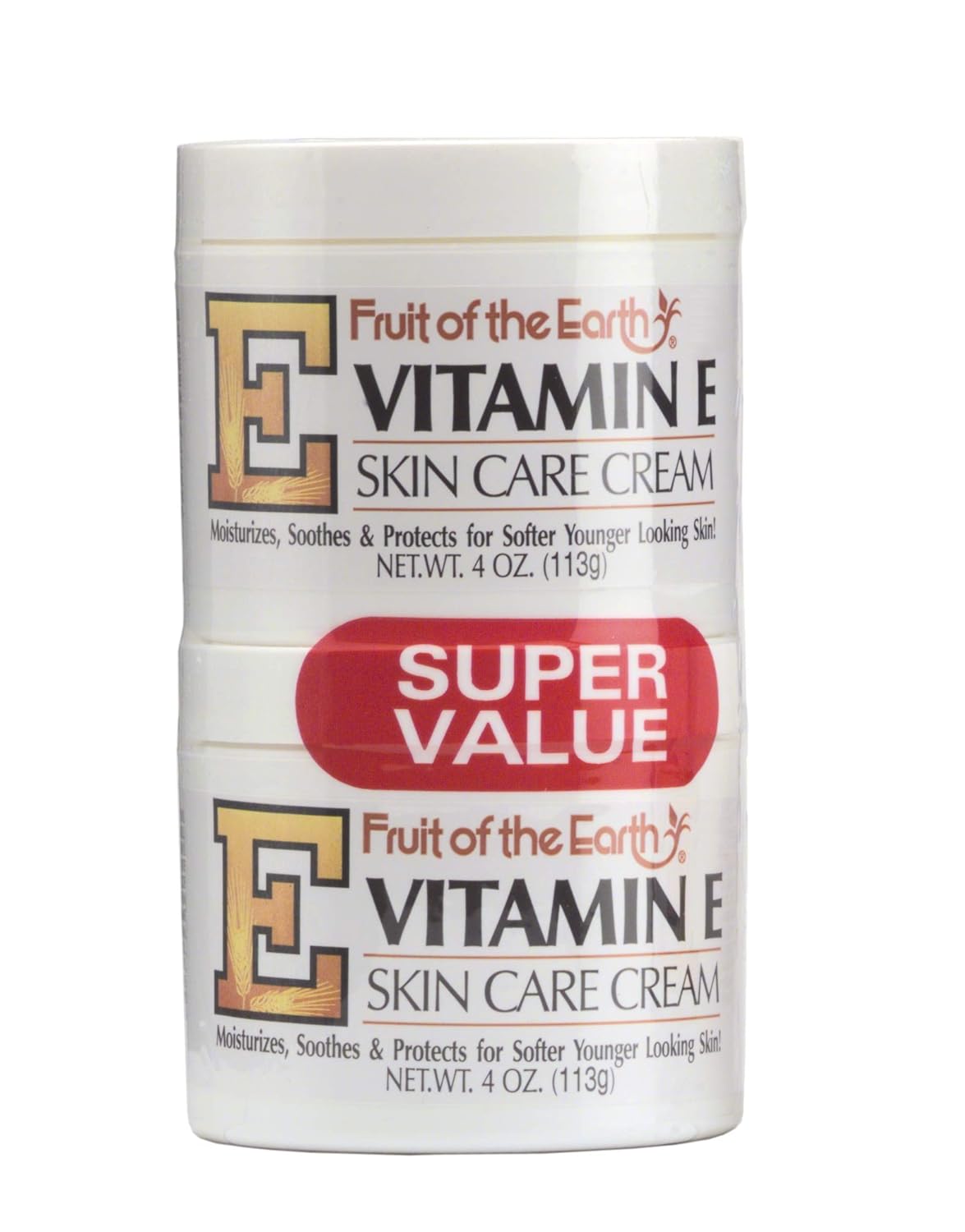 Fruit Of The Earth Bogo Cream Vitamin-E 4 Ounce Jar (113g)