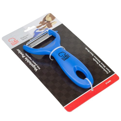 Chef Craft Classic Stainless Steel Blade with Plastic Handle Vegetable Peeler, 6 inches in length, Blue