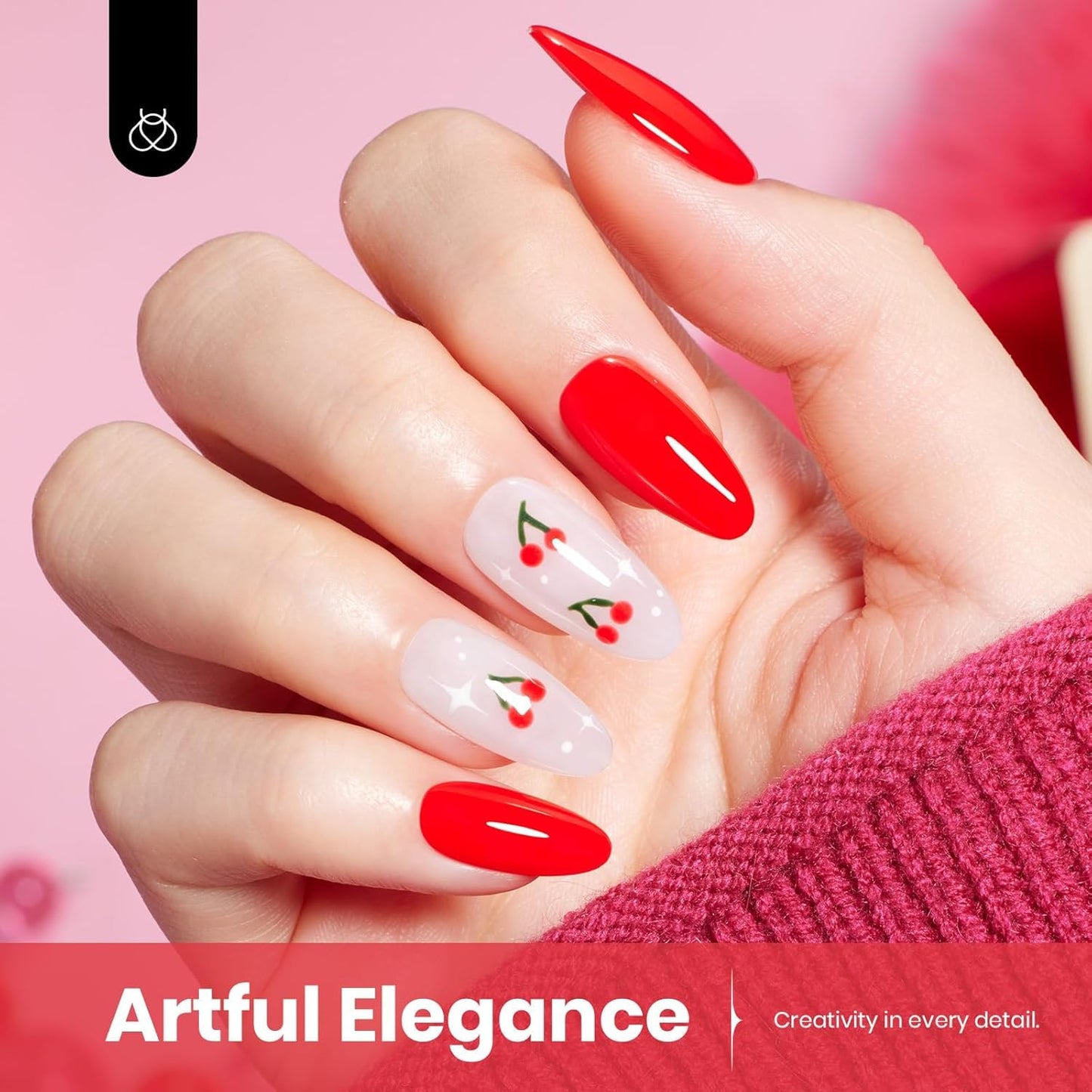 Beetles Red Gel Nail Polish 15ml 0.51 FL.OZ Red Color Soak Off U V LED 4th of July Gel Polish Nail Art Design Patriotic Manicure Salon DIY Home Colorful Bottle for Women