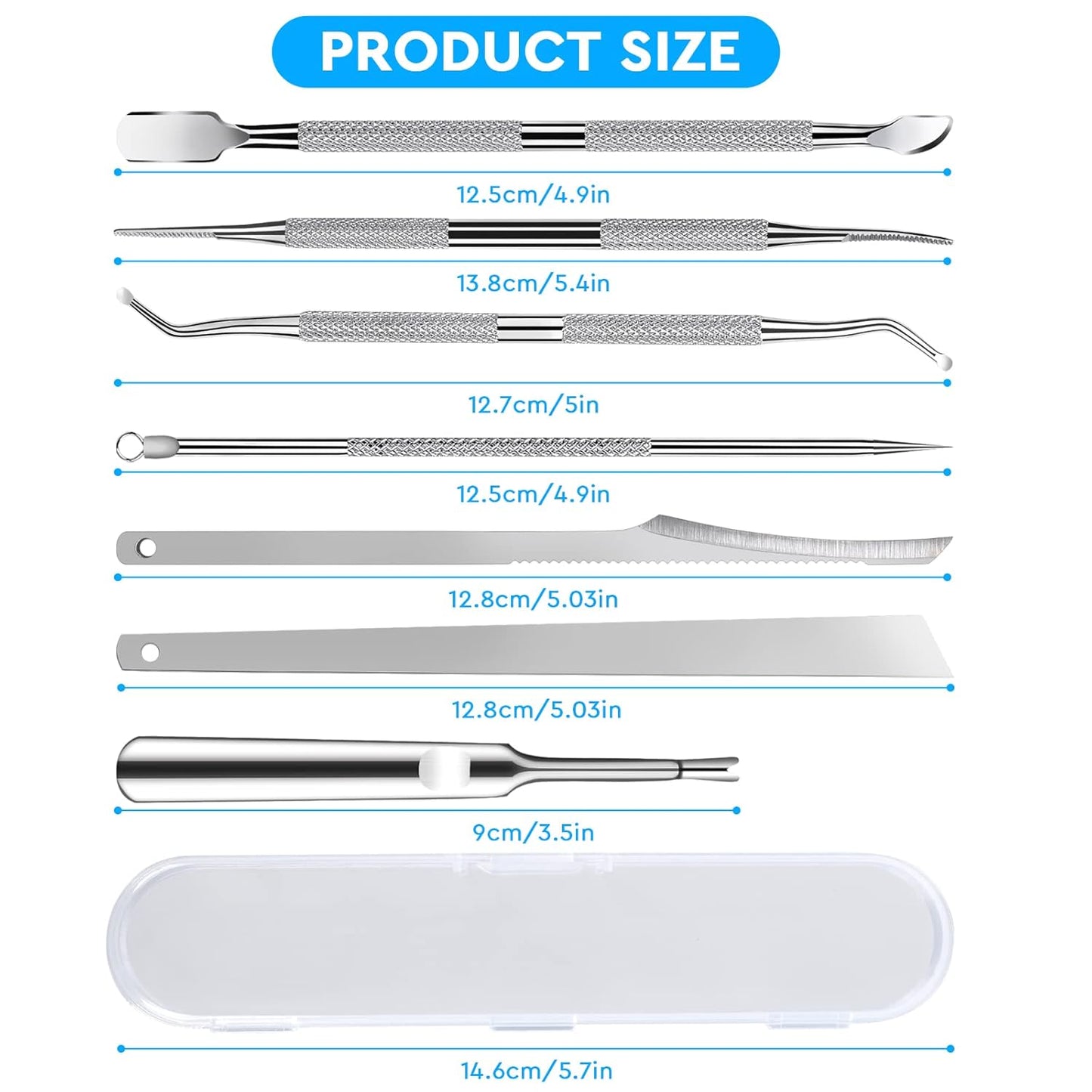 6-Pack Ingrown Toenail File and Lifters, Professional Surgical Stainless Steel Ingrown Toenail Removal Tool Kit, Manicure Treatment Pedicure Tools for Feet Under Nail Cleaner Correction Polish Pain