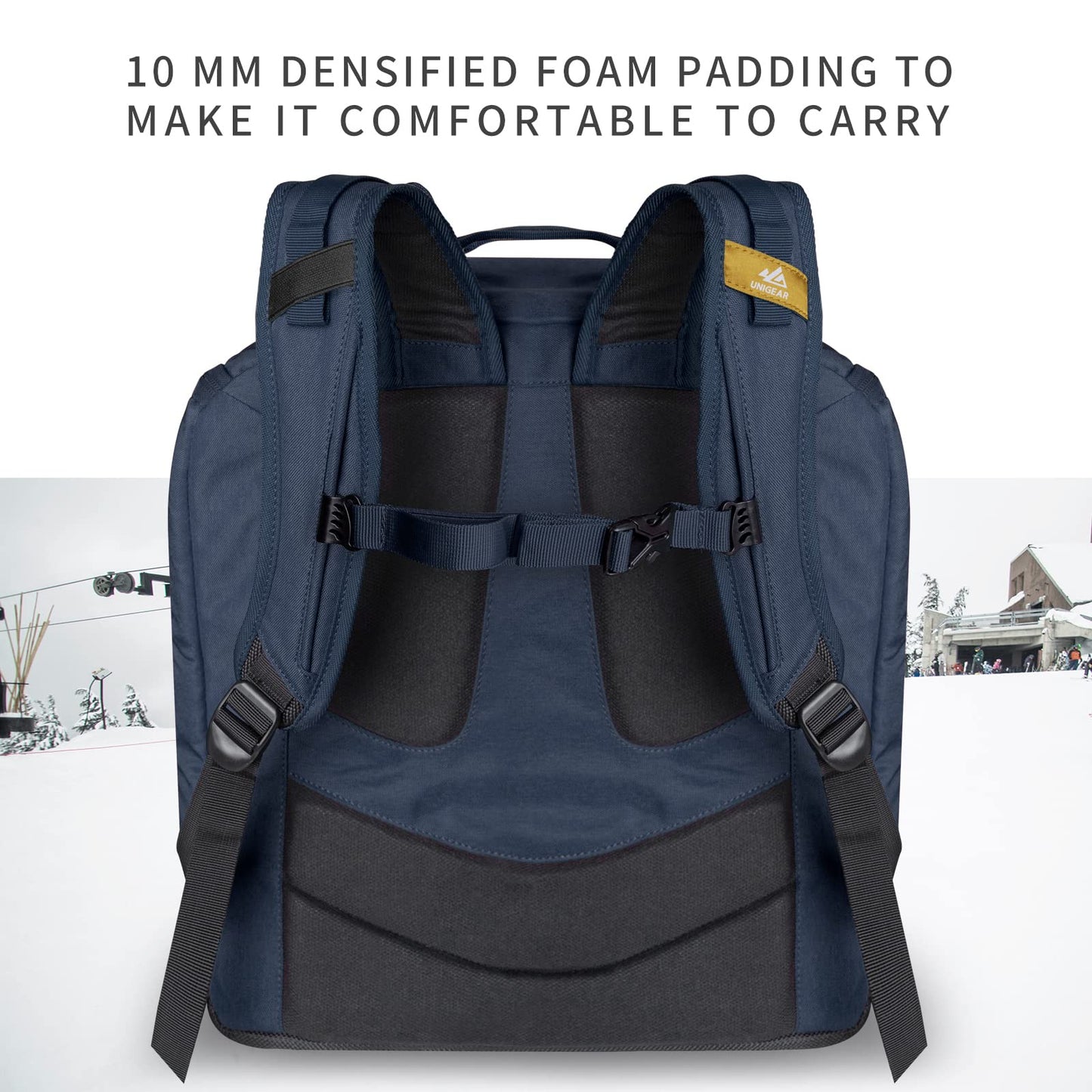 Unigear Ski Boot Bag - 60L Fully Padded Ski Snowboard Boot Travel Backpack for Ski Helmet,Goggles,Gloves,Jackets and Accessories