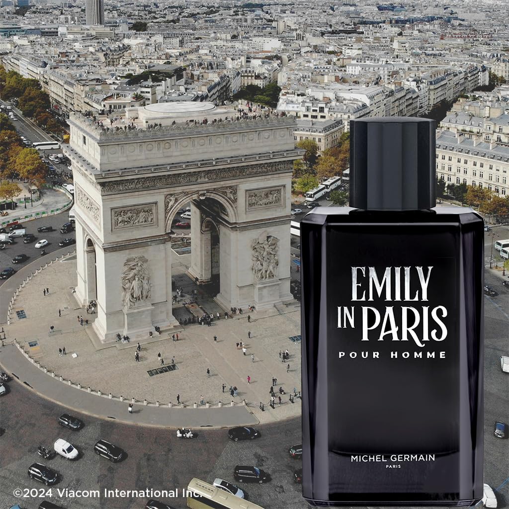 Michel Germain Emily in Paris Pour Homme Eau de Toilette Spray Cologne, Fougere Aromatic Scent, Top Notes of Sophisticated Cardamom for Him, 1 Fl Oz