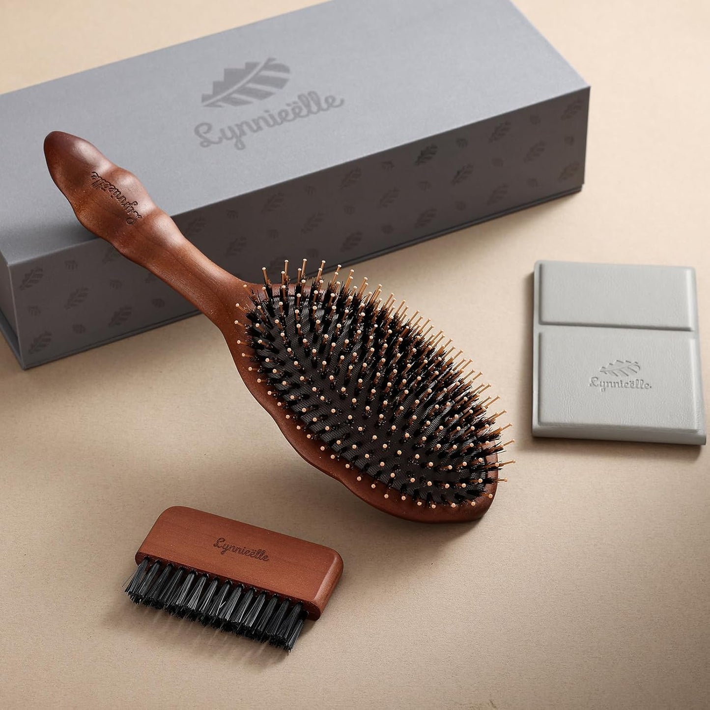Boar Bristle Hair Brush - Gentle Detangling for Fine, Thin & Curly Hair | Smooth, Shiny Finish