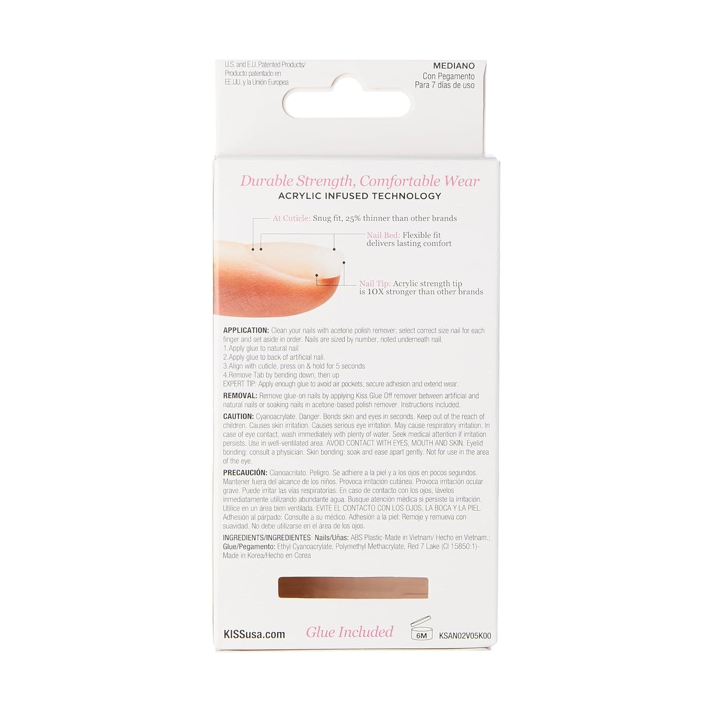KISS Salon Acrylic Natural Press On Nails, Nail glue included, 'Rare', Nude, Short Size, Squoval Shape, Includes 28 Nails, 2g Glue, 1 Manicure Stick, 1 Mini File
