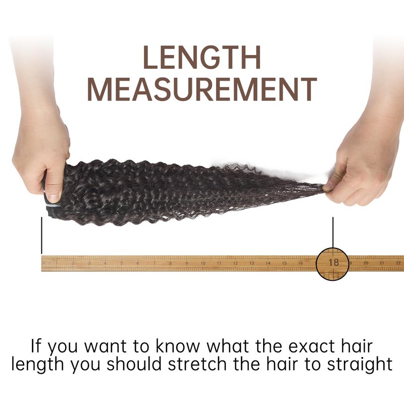 WEQUEEN Kinky Curly Human Hair Bundles 3c/4a 100% Human Hair Natural Curly 16 Inch Single Bundle Natural Black