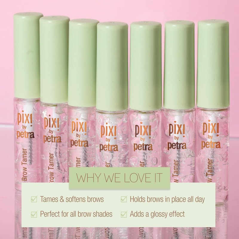 Pixi Beauty Brow Tamer Clear Eyebrow Gel, Long-Wearing Translucent Brow Setting Gel with Aloe Vera and Panthenol, Shapes Defines and Holds Brows, Non-Crunchy Flexible Hold, 4.5 ml / 0.15 fl oz