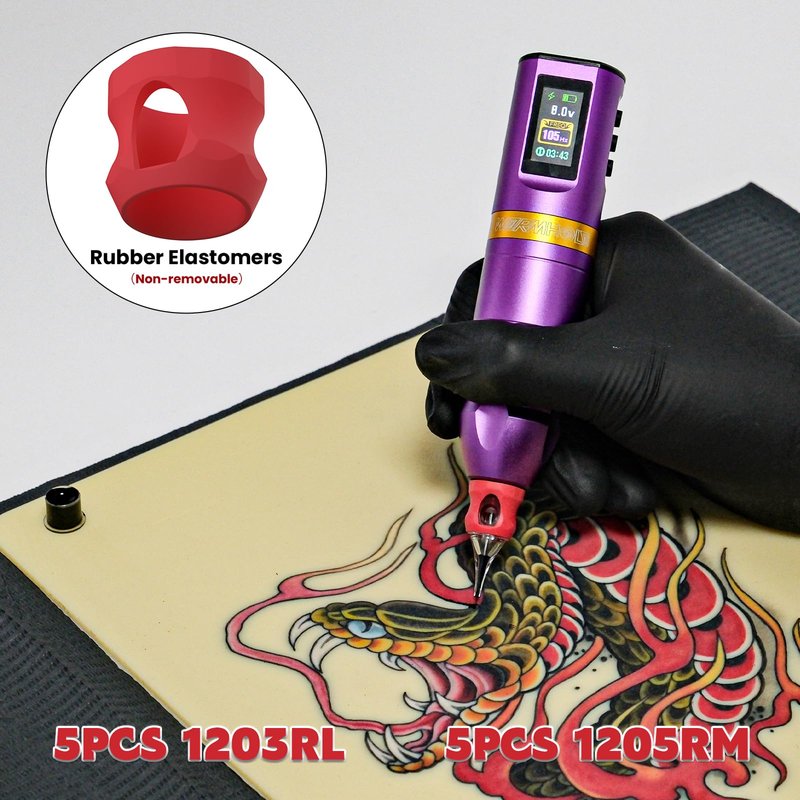 1,800 mAh Battery Wormhole Tattoo Gun Kit Wireless Tattoo Machine Kit with Digital LED Display Tattoo Kit Smart Tattoo Pen Kit Tattoo Cartridge Needles for Tattooist WTK285