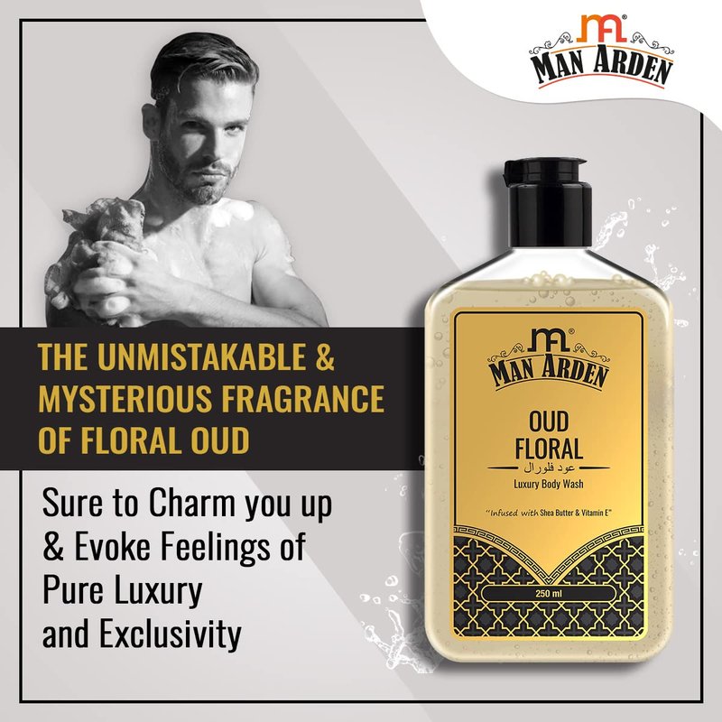 Man Arden Oud Floral Luxury Body Wash Infused With Shea Butter & Vitamin E, 250ml