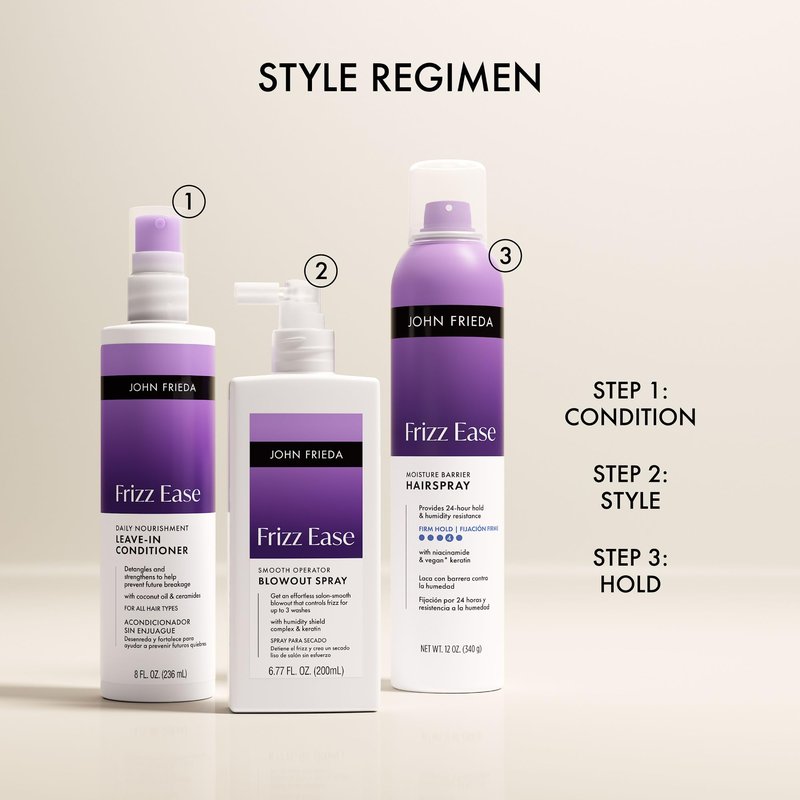 John Frieda Frizz Ease Daily Nourishment Leave-In Conditioner for Frizzy Hair, Detangler & Lightweight Hydration, 8 fl oz