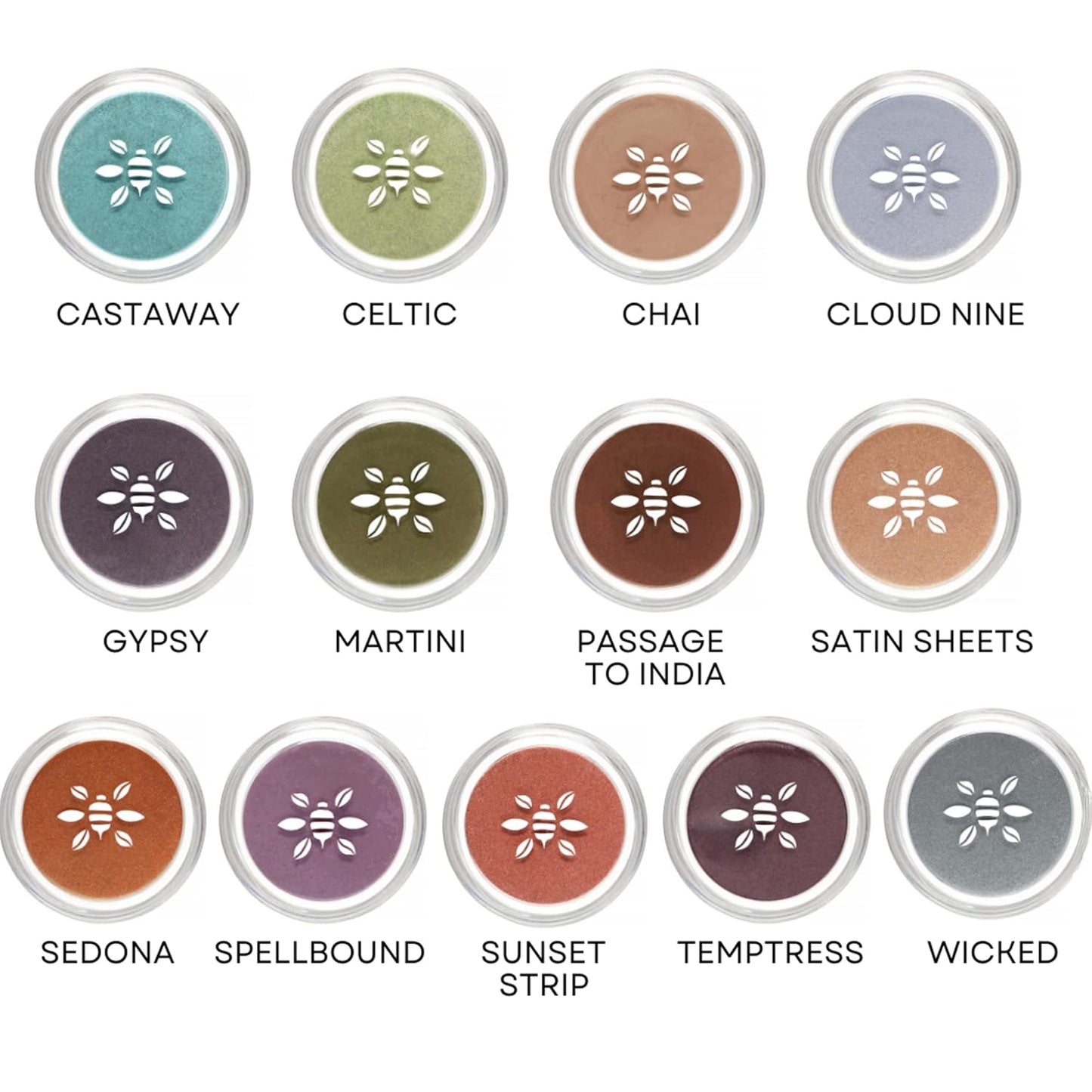 Honeybee Gardens Clean Mineral Eye Shadow - Satin Sheets, Pale Sparkly Peach With Gold Highlights | 2g