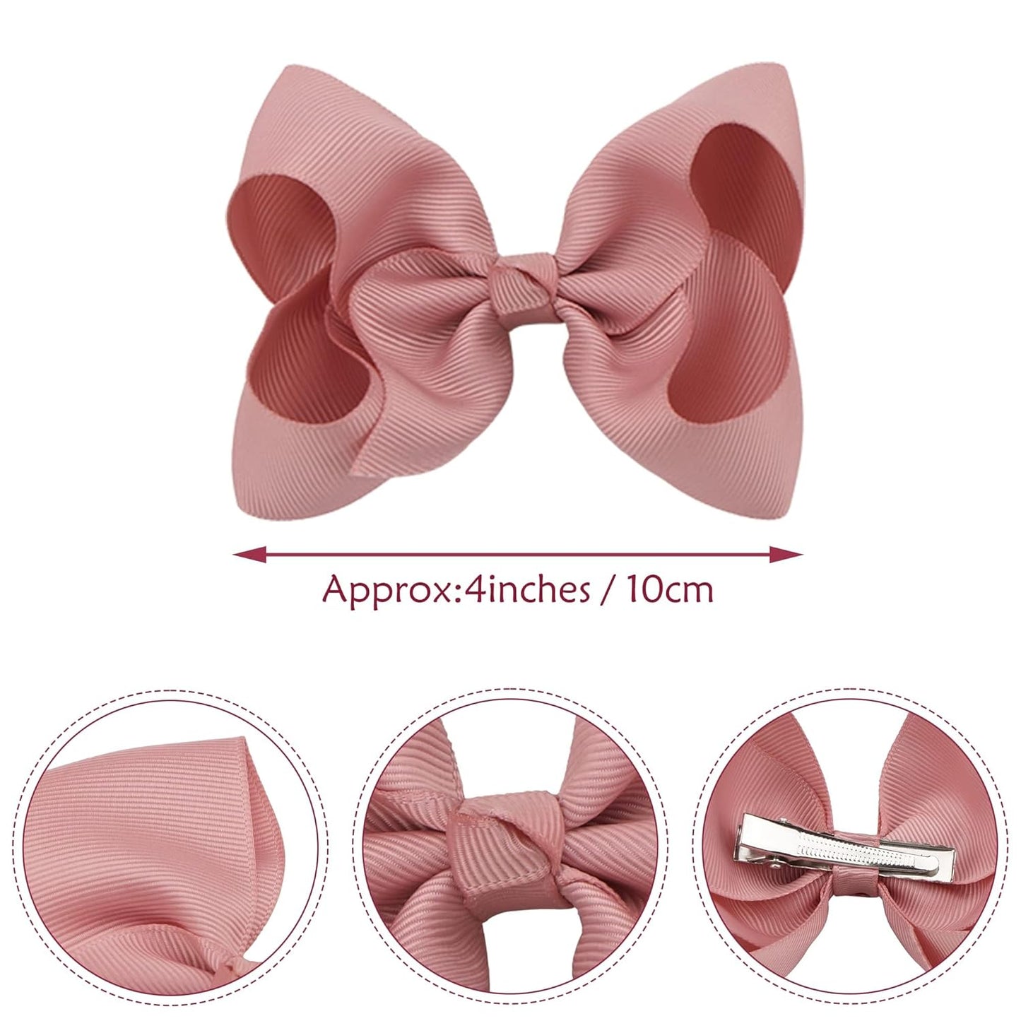 40Pcs 3 inch Hair Bows for Girls Grosgrain Ribbon Toddler Back to School Hair Accessories with Alligator Clips for Baby Girls Kids in Pairs