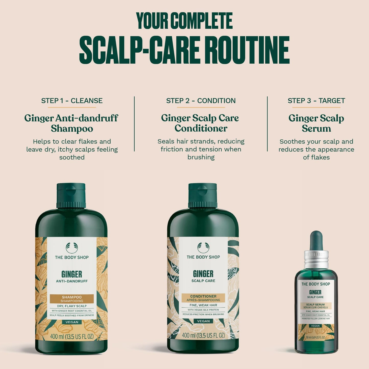 The Body Shop Ginger Scalp Care Conditioner (Vegan), Green, 8.4 Fl Oz