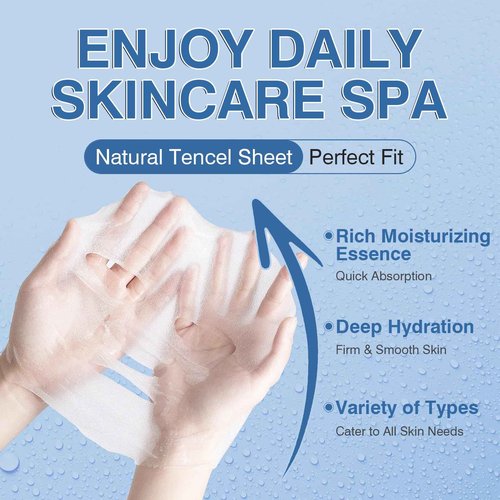 GUOYAOLIFU 18 Pack Fruit Face Mask for Women,Hydrating Facial Sheet Mask Skincare Set,Moisturizing Facial Spa Masks for All Skin Types