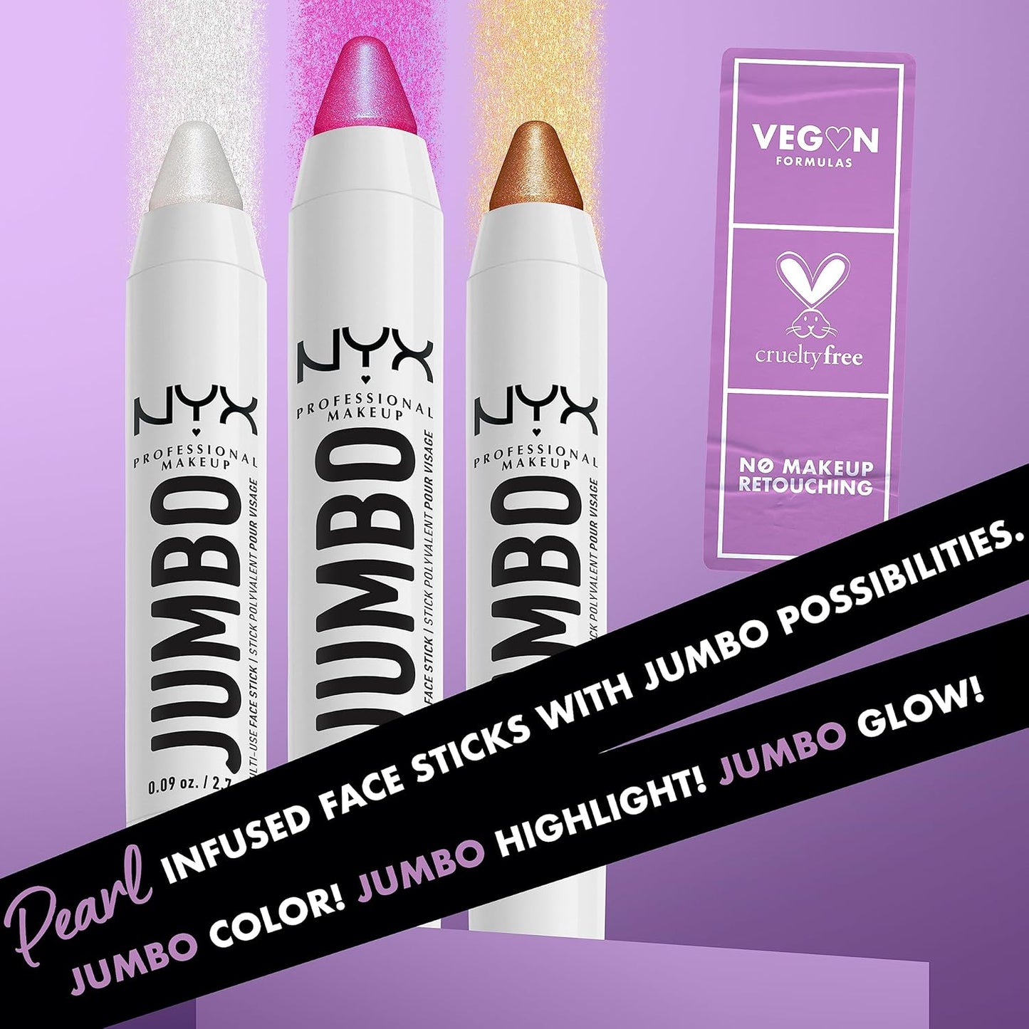 NYX PROFESSIONAL MAKEUP, Jumbo Multi-Use Face Highlighter Stick - Vanilla Ice Cream