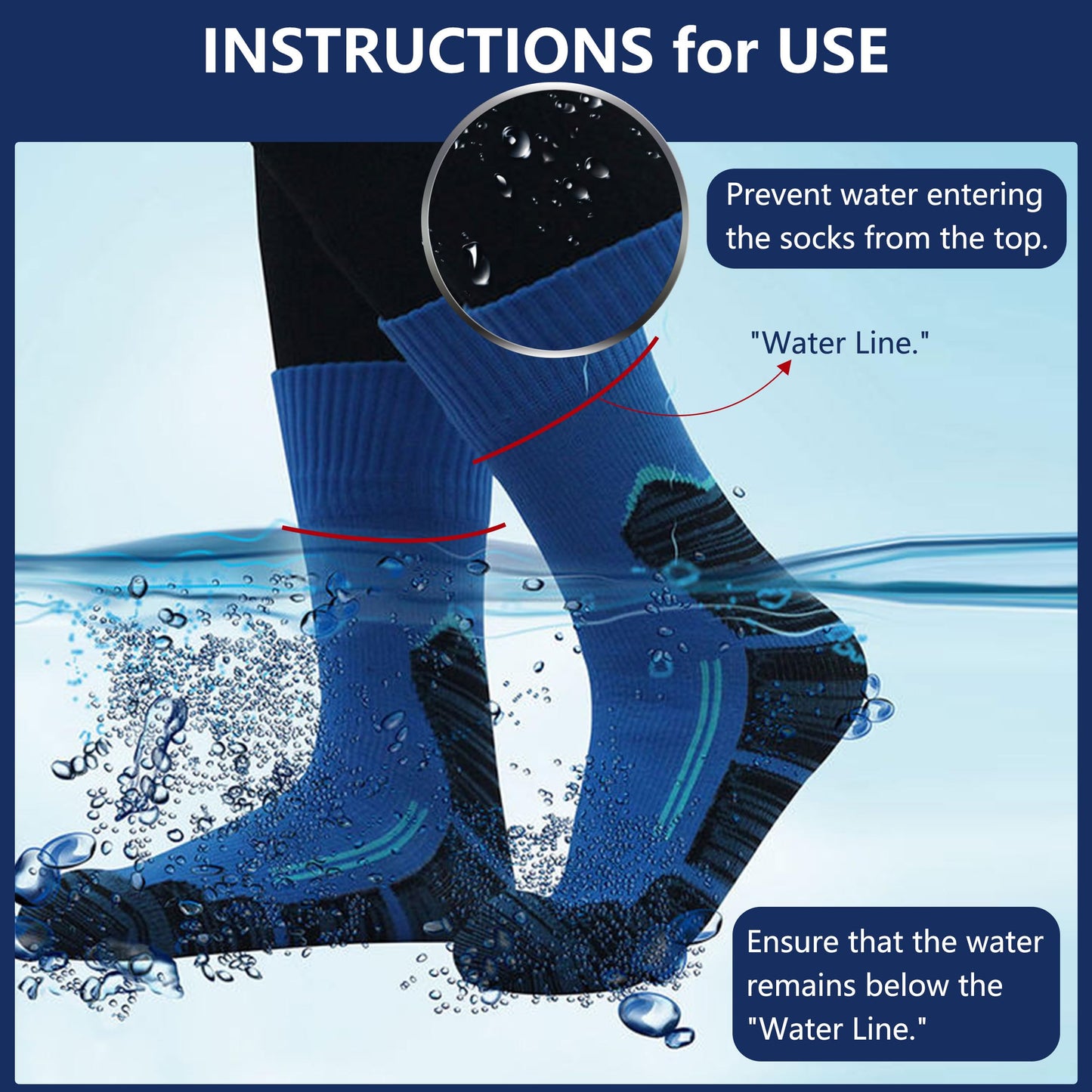RANDY SUN Performance Athletic socks, Men Women Ankle High Waterproof Fishing Hiking Jogging Running Golf Camping Cycling Ankle Sock XS,Black