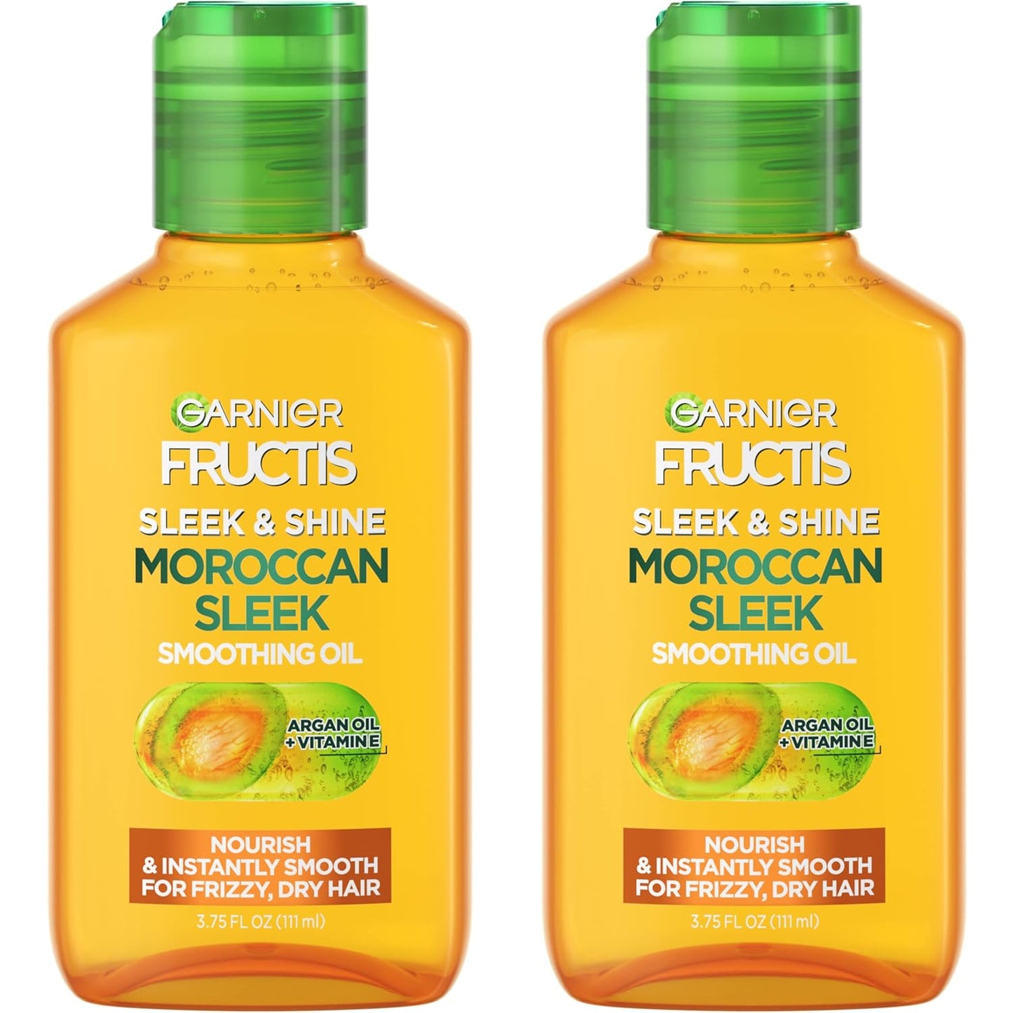 Garnier Fructis Sleek & Shine Moroccan Sleek Smoothing Oil for Frizzy, Dry Hair, Argan Oil, 3.75 Fl Oz, 1 Count (Packaging May Vary)