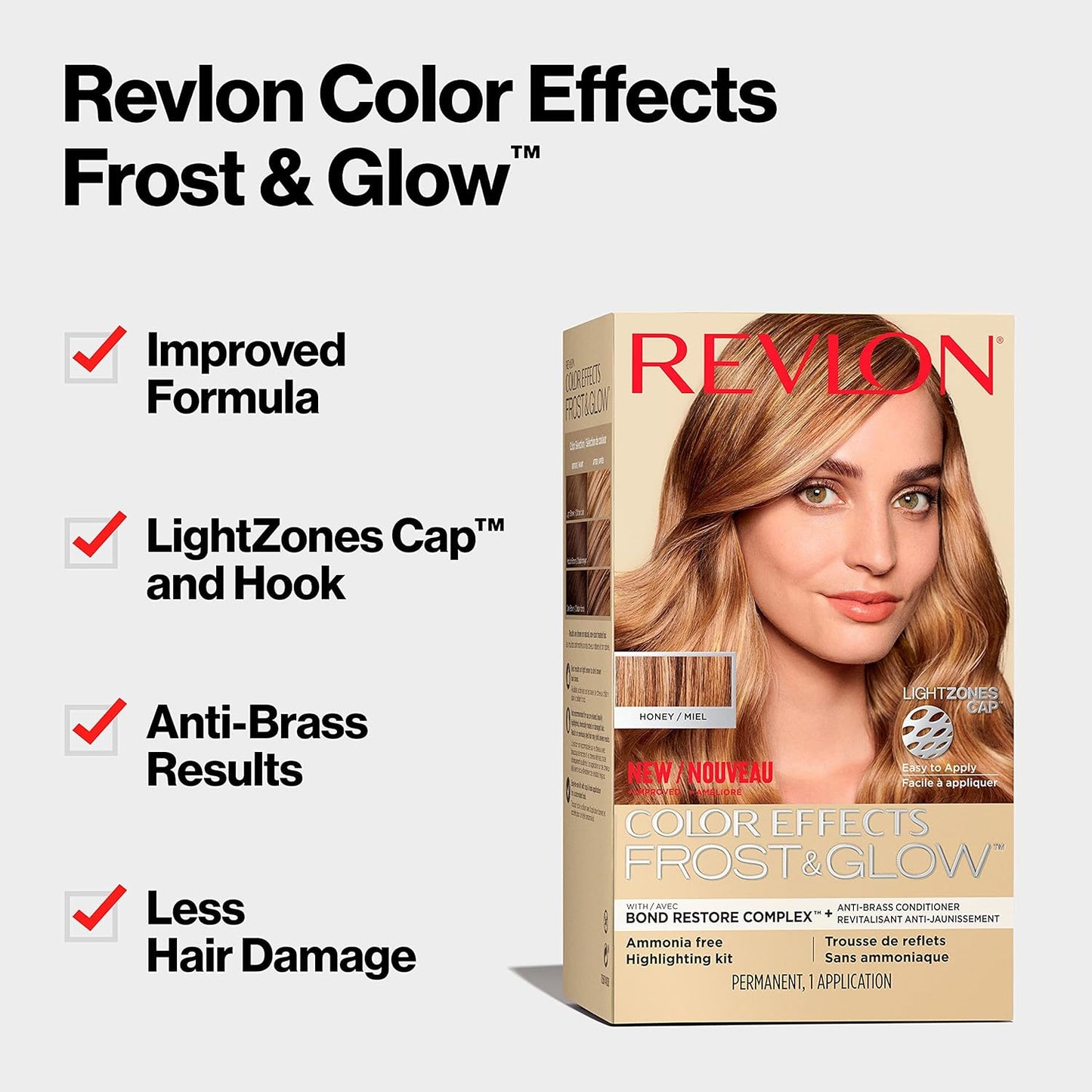 Revlon Color Effects Highlighting Kit, Permanent Hair Dye, For Balayage, Frosting, & Ombre Styling, Ammonia & Paraben Free, 20 Blonde, 8 Oz (Pack of 1)