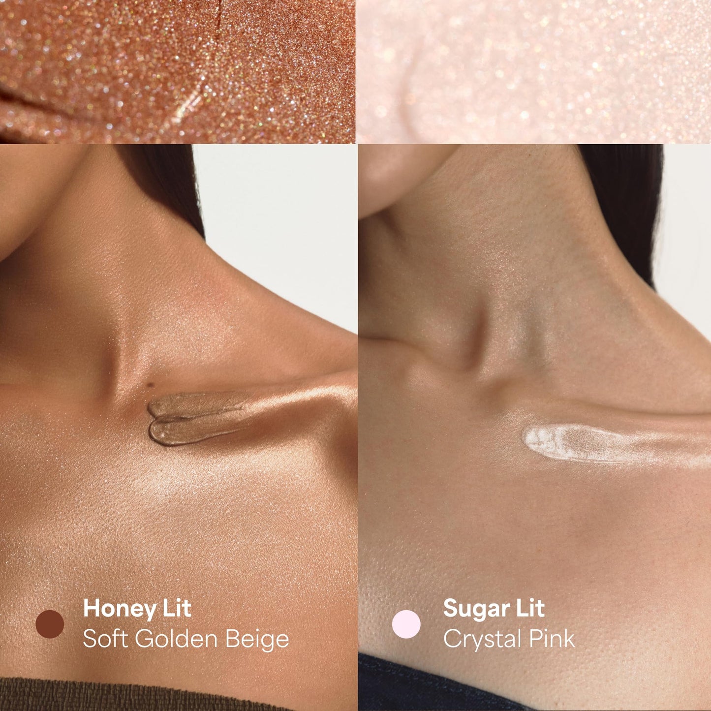 ENTROPY MAKEUP Glow Serum Body Highlighter, 75% Water-Rich Serum with Skincare Ingrediants, Buildable Radiance, Silky Lightweight for Face & Body, Crystal Pink Luminizer, Sugar Lit
