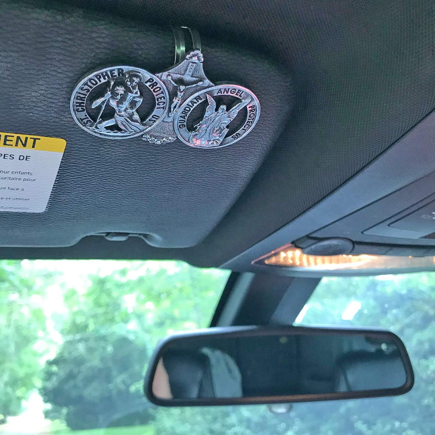 Cathedral Art Saint Christopher and Guardian Angel Visor Clip, Christian Car Accessory for New Drivers, 3 Inches