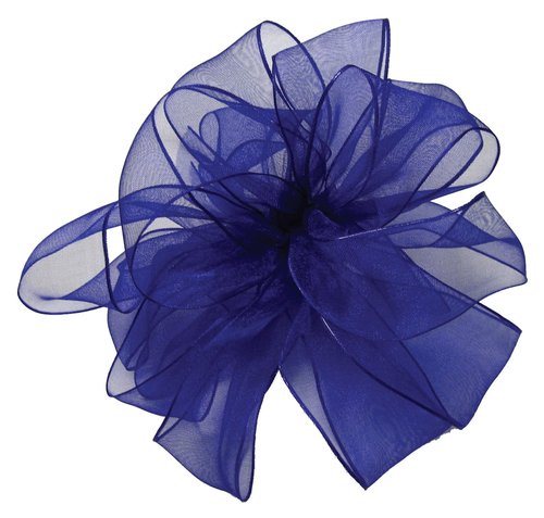 Offray Wired Edge Encore Sheer Craft Ribbon, 1-1/2-Inch Wide by 25-Yard Spool, Royal