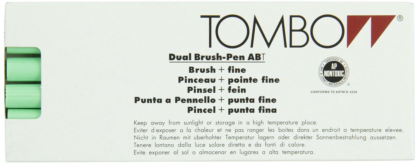 TOMBOW Dual Brush Pen Art Markers, Mint 243, 6-Pack