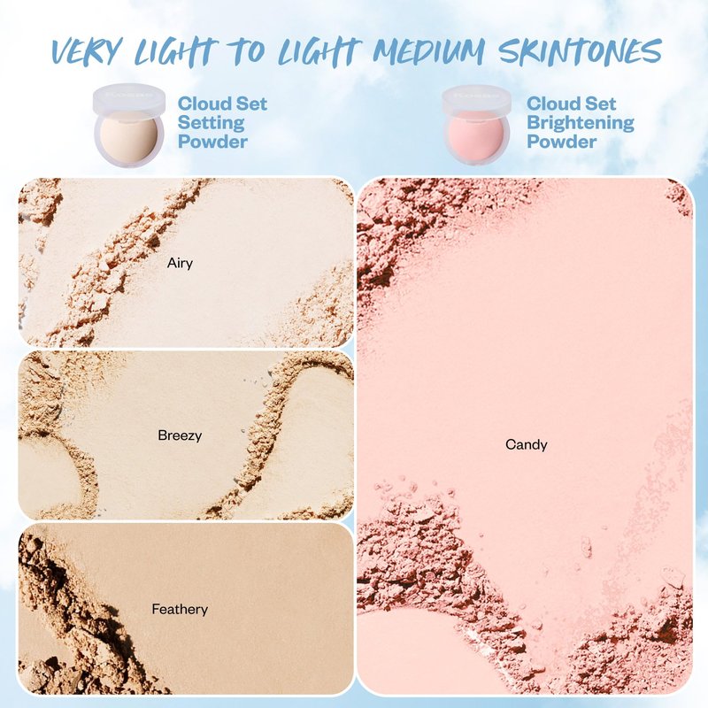 Kosas Cloud Set Pressed Setting Powder – Translucent Shine Control Face Powder, Soft Matte Finish, Breezy (Sheer Light)