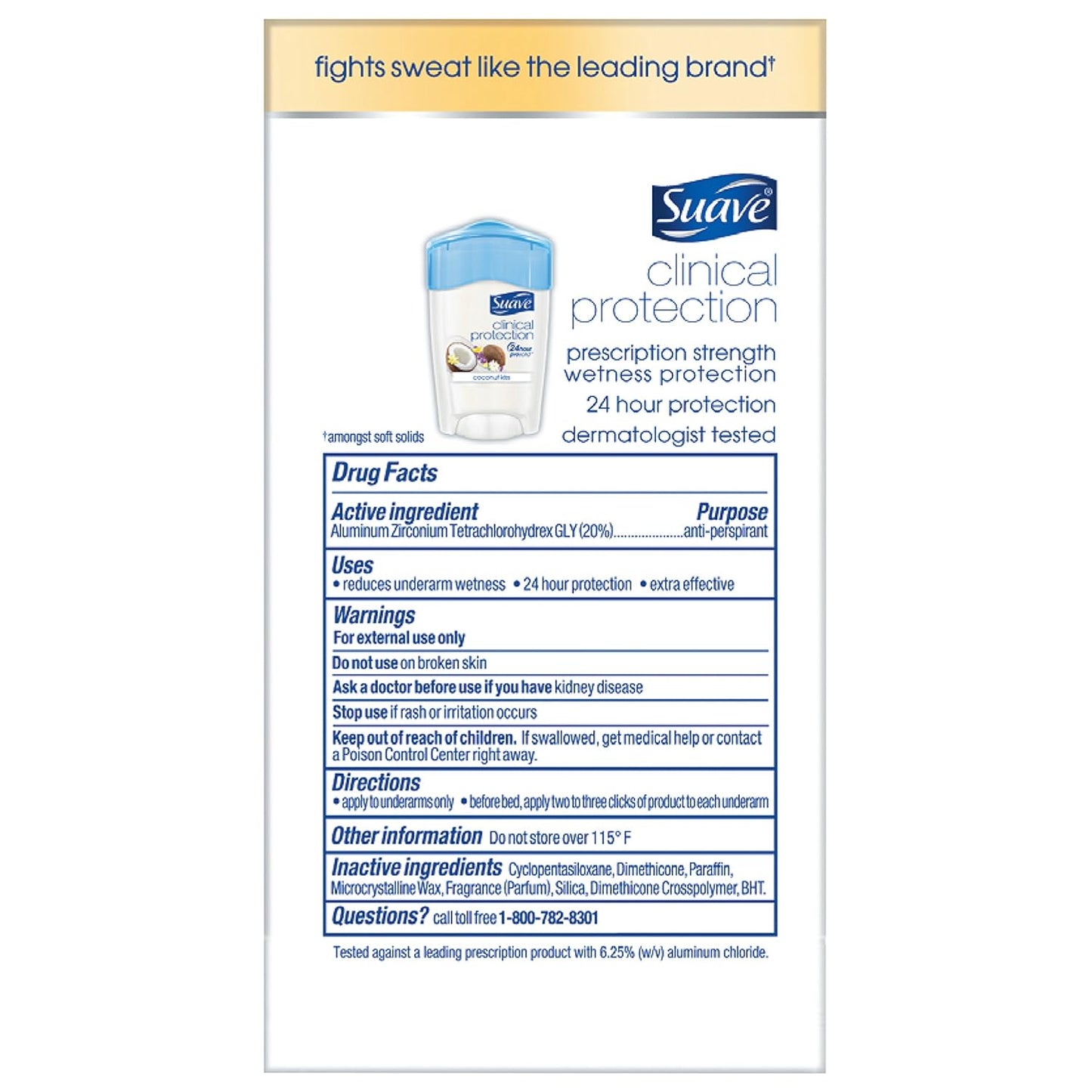 Suave Clinical Antiperspirant Deodorant, Coconut Kiss 1.7 oz