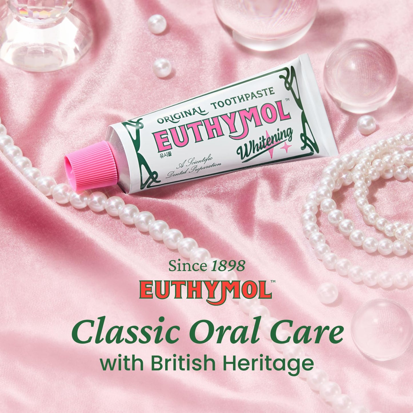 EUTHYMOL Whitening Toothpaste (3.7fl oz) - Stain Removal in 2 Weeks, Long-Lasting Freshness for Sensitive Gum & Teeth. Bad Breath, Cavity Prevention. Recyclable Aluminum Tube