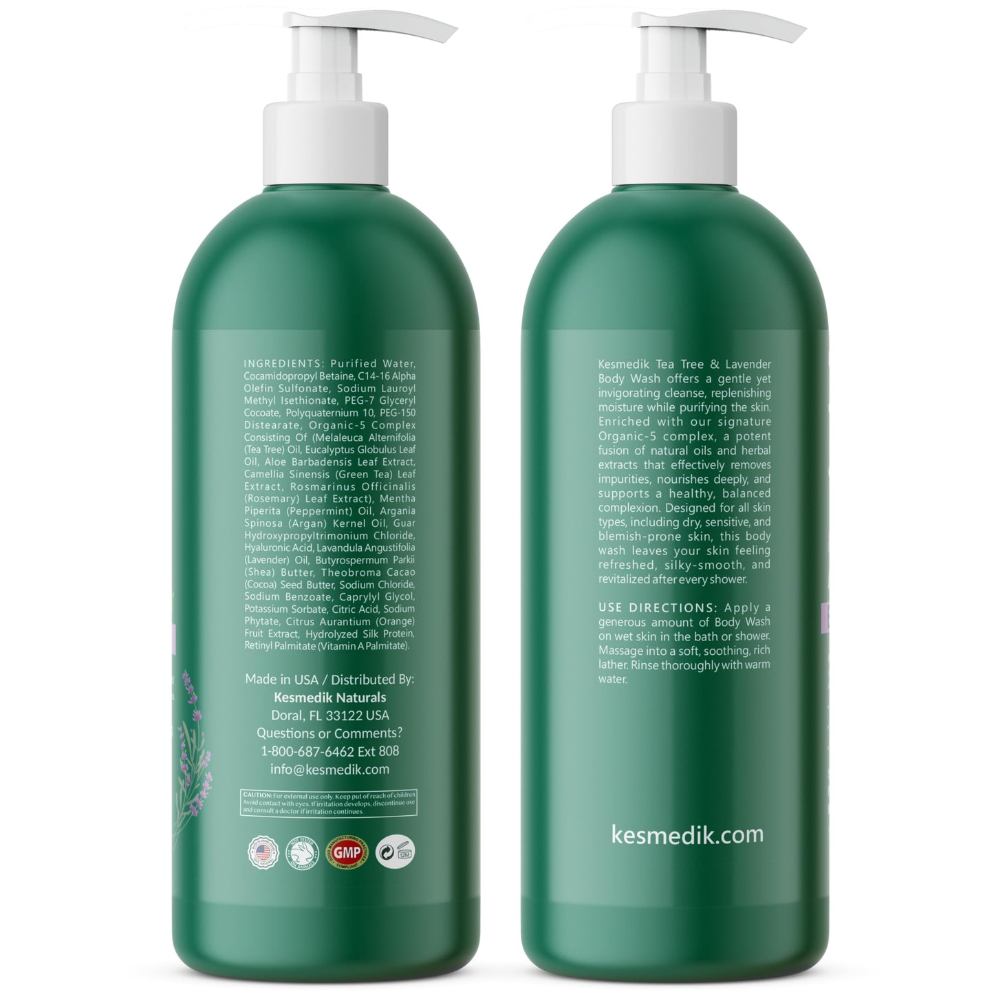KESMEDIK Tea Tree Lavender Body Wash MaxTherapy, Itchy Skin Relief, Antifungal Defense, Fights Body Odor, Soothes Jock Itch & Athlete's Foot, Intimate Wash, Men & Women, 16 fl oz, Limited Edition