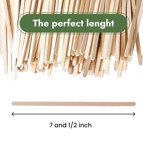 Perfect Stix Wooden Coffee Stirrer Stick, 7-1/2" Length (Pack of 100) - Packaging May Vary