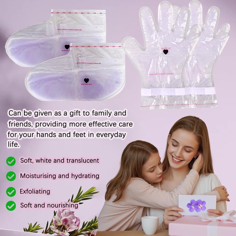 BACTIBLAST Paraffin Wax Gloves,The Paraffin Wax for Hand and Feet,Paraffin Hand & Foot Treatments and Booties Set for Intensive Hydration At Home Or Spa(Lavender) 2 Pair Hand & Foot Wax Gloves