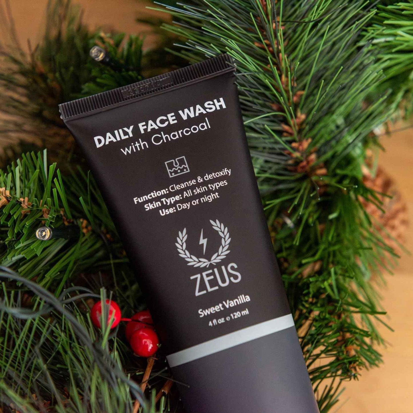 ZEUS Charcoal Face Wash for Men | Daily Facial Cleanser for Oily Skin, Blackhead Removal, & Deep Pore Cleansing | Detoxifying & Exfoliating | Made in USA