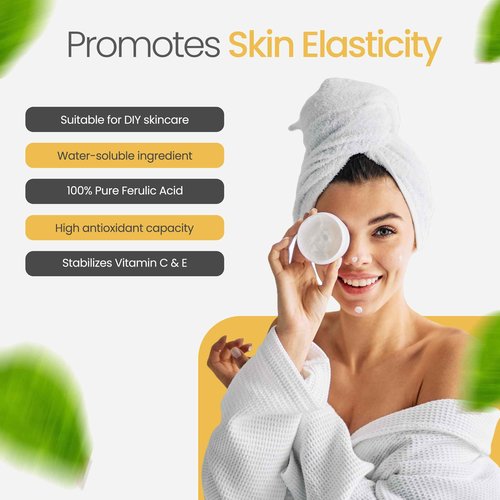 Ferulic Acid Powder Pure 99% Pure Cosmetic Grade Powder Pure Natural, DIY Skincare (2 Oz / 56 Grams), by Talsen Chemicals