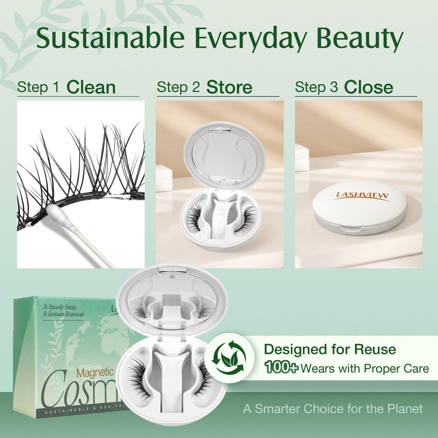 LASHVIEW Upgrade Magnetic Eyelashes with Applicator, Reusable Soft Magnetic Lashes Natural Look, No Glue Needed,Comfort& Convenient Portable All-in-One Box (RCY24)
