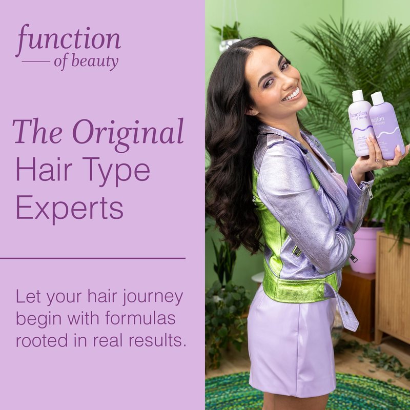 Function of Beauty Wavy Hair Set with Shampoo, Conditioner & Add-In Booster Treatment - Shine, Strengthen & Anti-Frizz Booster Shot to Enhance Shampoo, Conditioners & Hair Care Products
