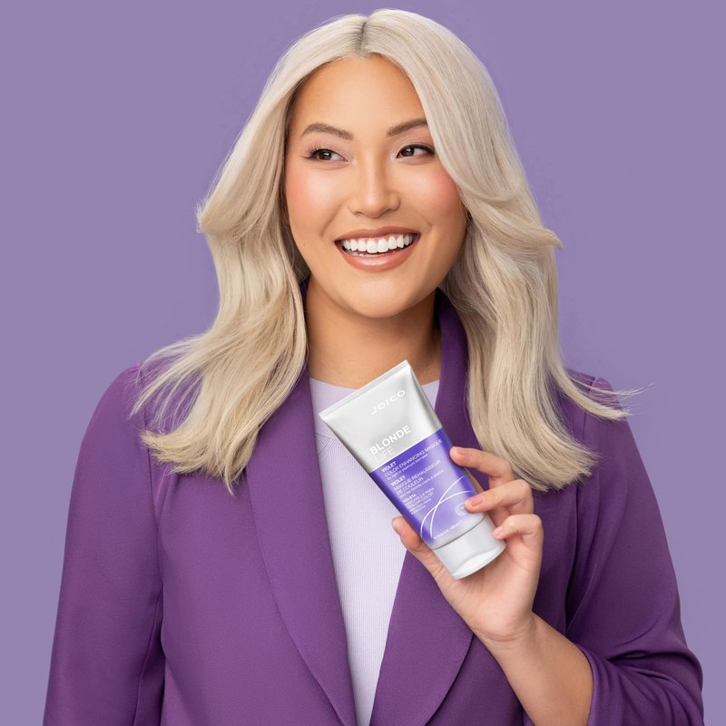 Joico Blonde Life Color Enhancing Masque | For Blonde Hair | Color Depositing Treatment | Maintain Unique Blonde Tones | Fortified With Monoi & Tamanu Oil | Violet | 5.1 Fl Oz