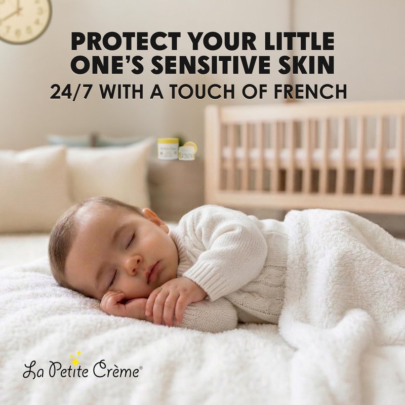 La Petite Creme French Organic Diaper Balm (4 oz) - Healing & Nourishing Diaper Cream - Gentle & Safe Liniment Baby Lotion - USDA Certified Organic - Baby Essentials for Newborn