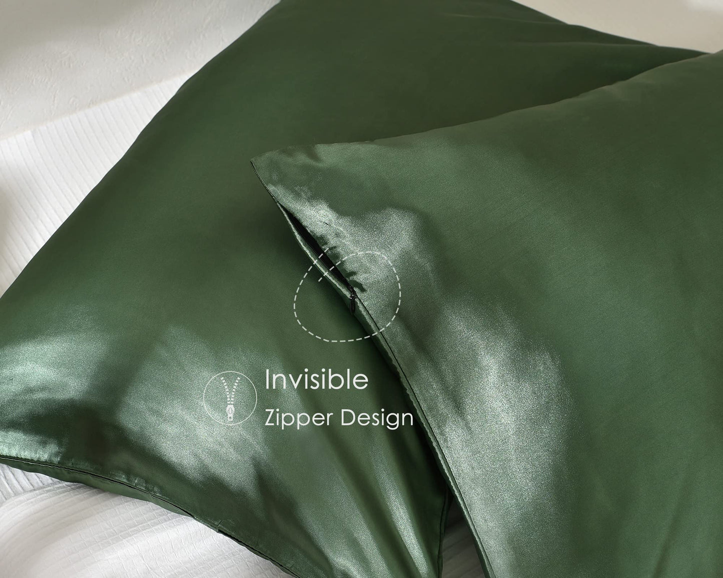 Yanibest Satin Pillowcase, Silk Pillow Cases for Hair and Skin with Zipper, Queen Pillow Cases Set of 2 for 20"x30", Exquisite Packaging for Women Men