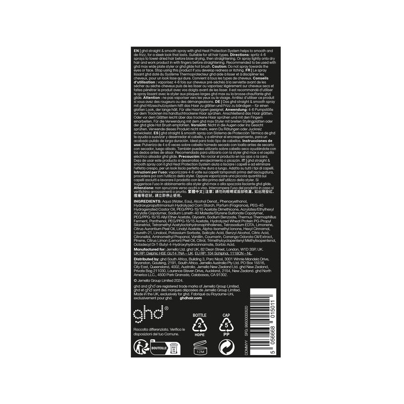 ghd Straight On Heat Protectant for Hair ― Straight & Smooth Hair Spray, Heat Protection System to Strengthen and Smooth Hair for Anti-Frizz Styling ― 4.1 fl. Oz.