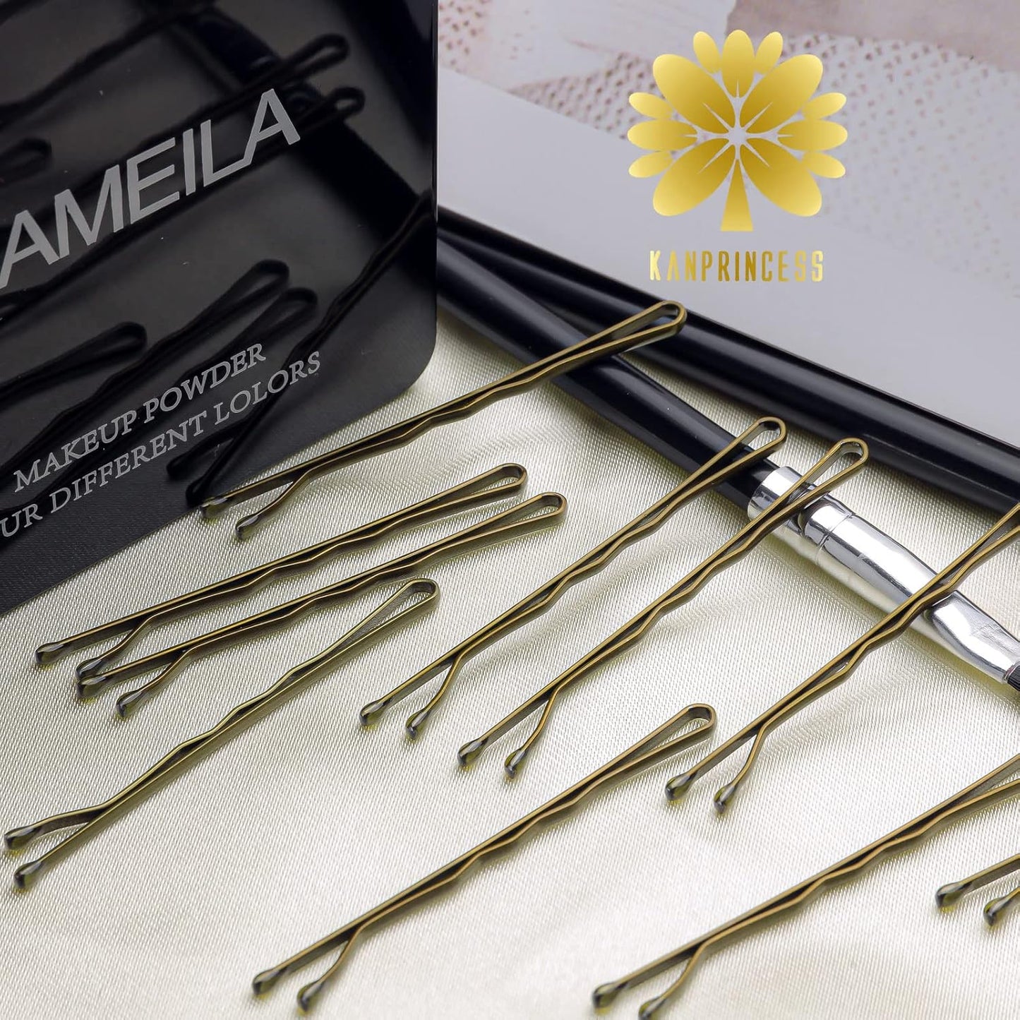 100PCS 2Inches Hair Pins Kit Secure Hold Bobby Pins Clips for Women Girls and Hairdressing Salon With Clear Storage Box(Black)